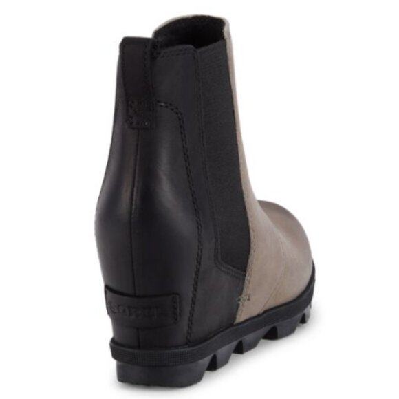 Sorel Lea Wedge Boots Chelsea Joan Arctic Leather Ankle Bootie Quarry SZ 11 - Picture 4 of 8